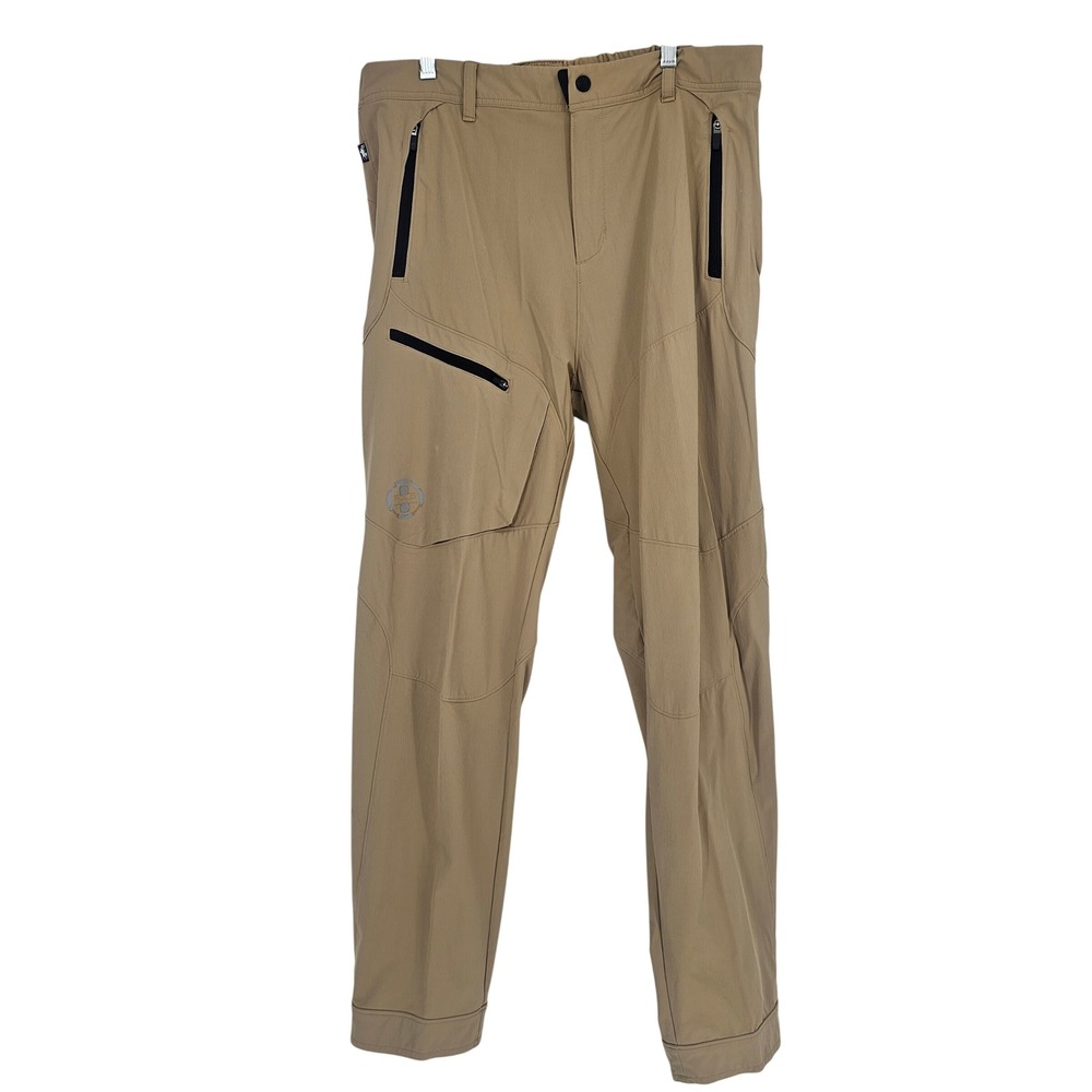 Polo Sport Ralph Lauren Softshell Hiking Pants L Tan Outdoor Stretch Zip Utility
